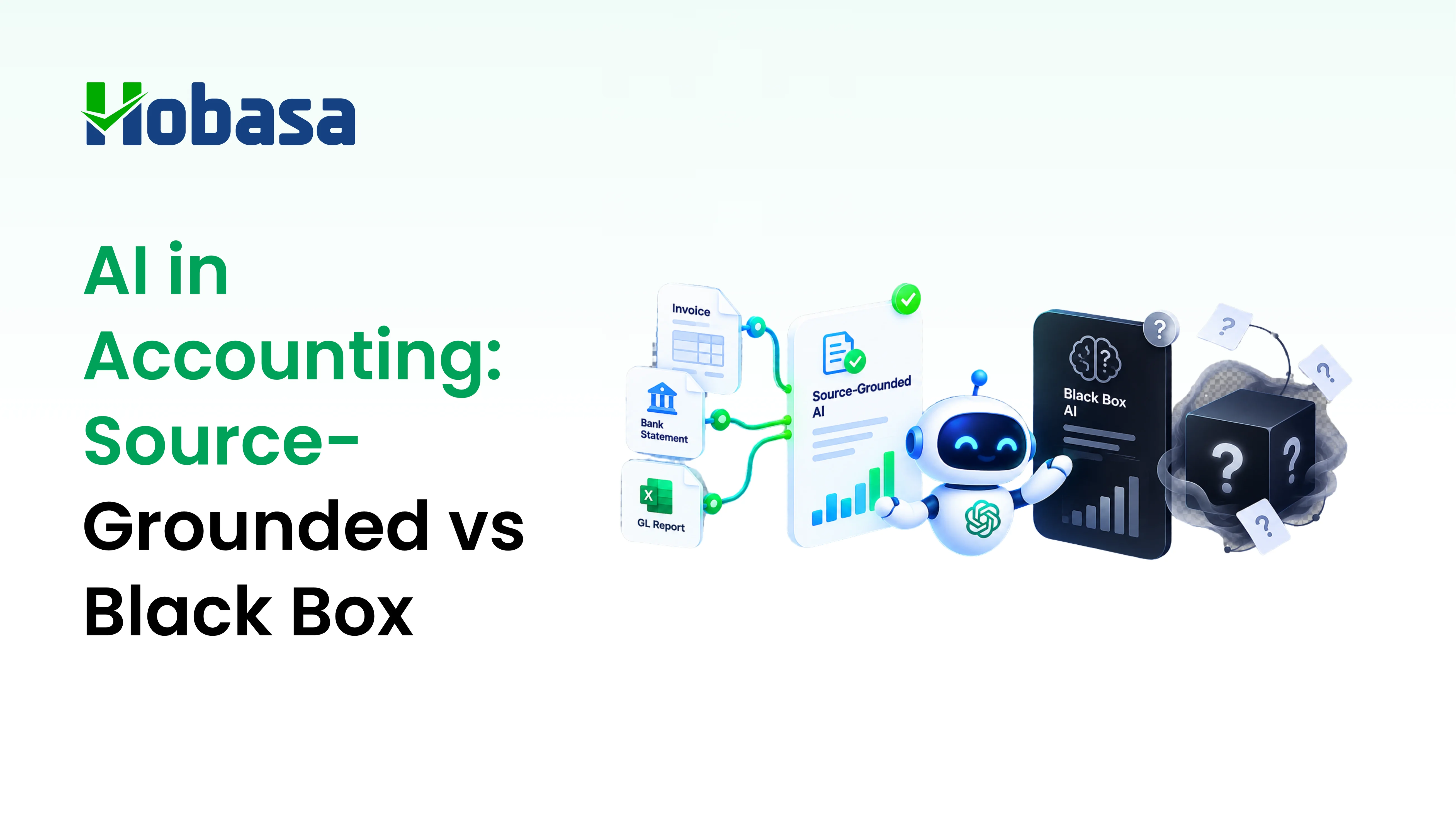 Illustration representing AI in accounting, source-grounded AI, black box AI, and CPA firm technology.