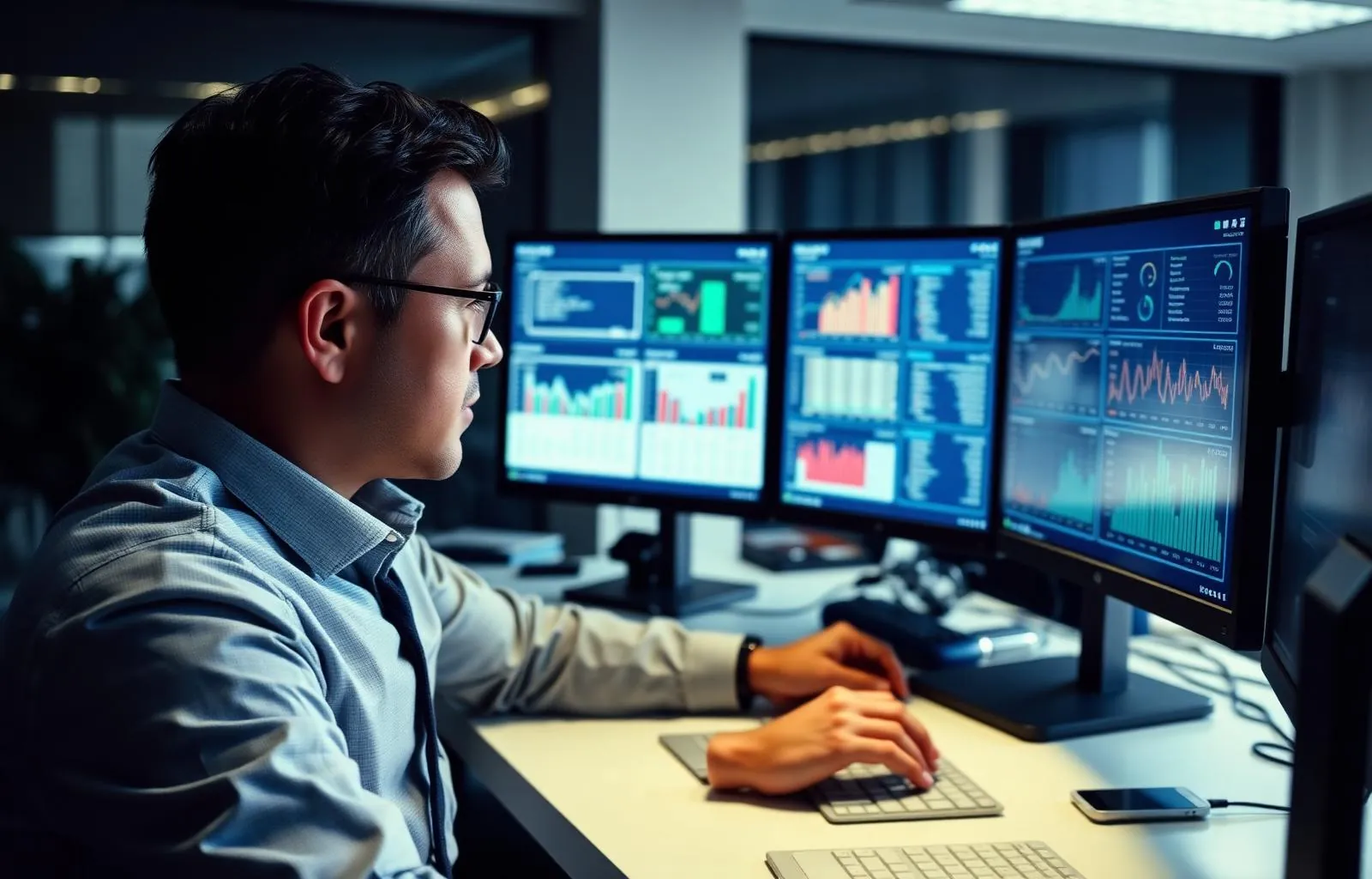 Fractional CFO reviewing financial dashboards