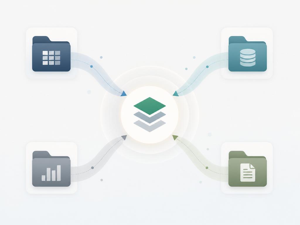 Different business systems flowing into one central place